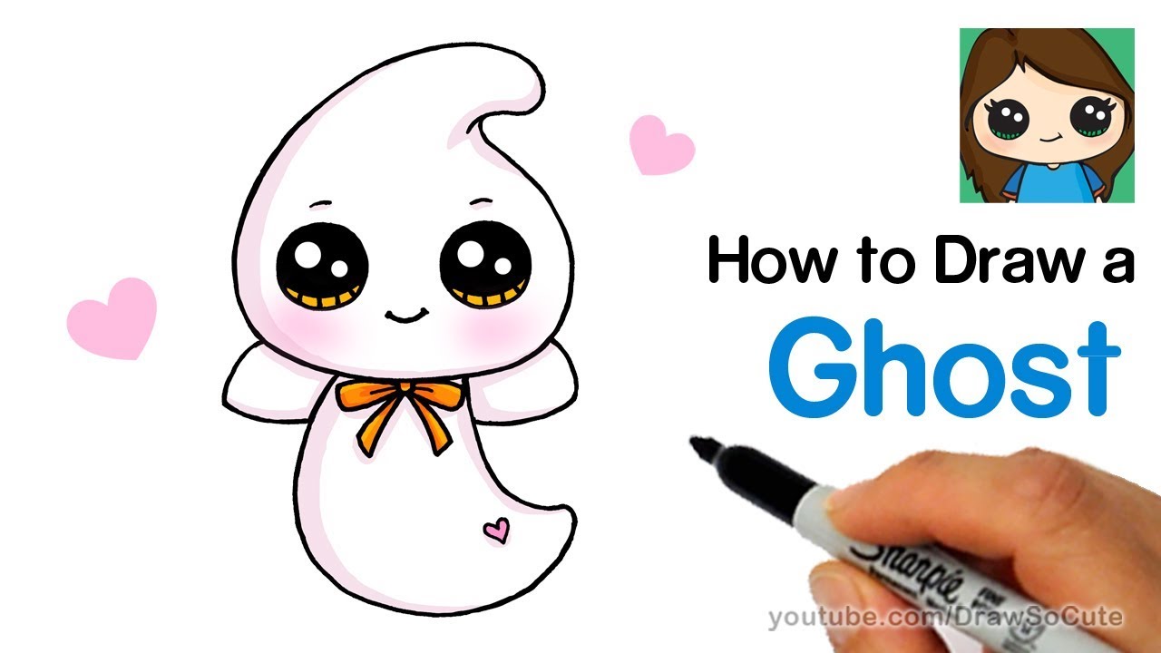 How to Draw a Cute Ghost Easy | Beanie Boos - YouTube