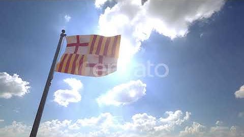 Barcelona Flag on a Flagpole V4 | Motion Graphics - Envato elements