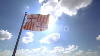 Barcelona Flag on a Flagpole V4 | Motion Graphics - Envato elements