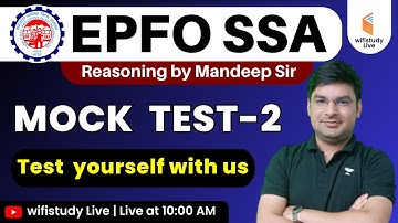 EPFO SSA 2023 Preparation | Reasoning by Mandeep Sir | Mock Test -2
