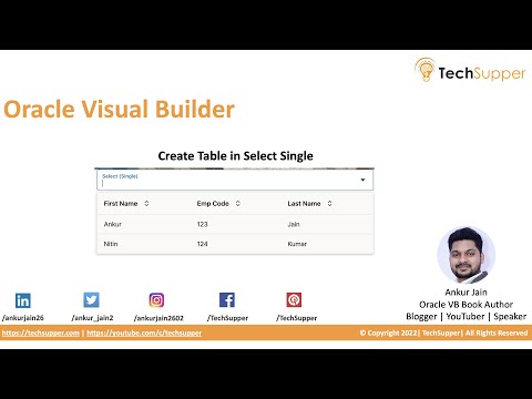 Table in Select Single Component in Oracle Visual Builder | Oracle VBCS | OIC  #oic