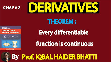 Ch# 2| Derivatives | Every Differential Function is Continuous |Calculus by SM Yusuf Lec 1