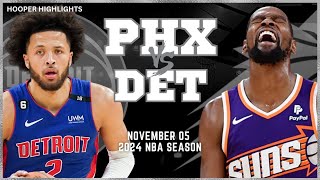 Phoenix Suns vs Detroit Pistons Full Game Highlights | Nov 5 | 2024 NBA Season