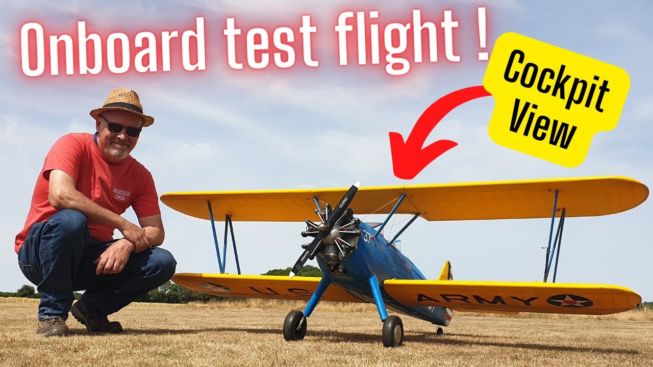 First flight with Realtime Cockpit view ! Flair Boeing PT-17