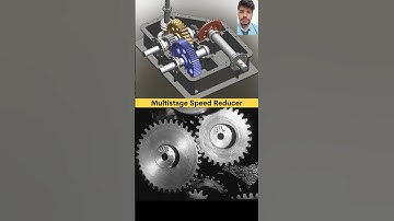 Multistage speed reducer- Guess Gear Ratio ⁉️Comment Now.... #gearbox #machine #solidworks