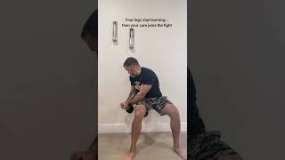 Wall Sit + KB Side-to-Side 🔥 #wallsit #legs #burn #kettlebellworkout #corestrength #sidetoside #side