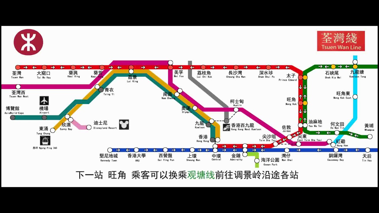 【港鐵】荃灣綫全程報站 中環→荃灣
