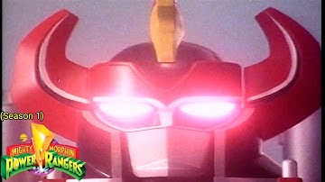 [1080p] Dino Megazord Transformation {Ver. First} (Mighty Morphin Power Rangers (Season 1))