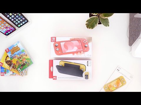 Coral Nintendo Switch Lite Unboxing + Animal Crossing New Horizons