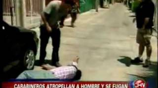 Carabinero atropella a entrevistado y se da a la fuga.