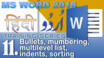 Microsoft Word 2016 Training 11. Bullets, numbering and multilevel list