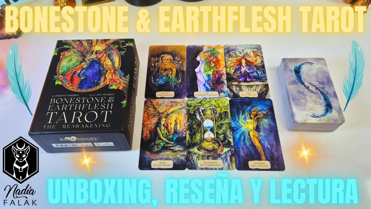 BONESTONE & EARTHFLESH TAROT 🪶 Unboxing, Reseña y Lectura 💜 Nadia Falak