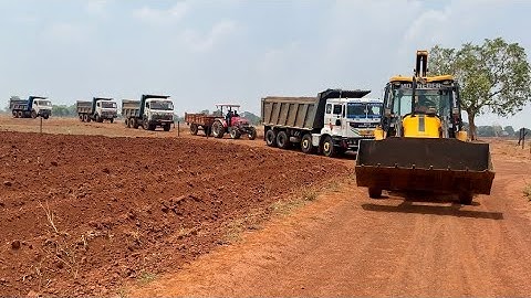 JCB 3dx Backhoe Machine Loading Mud Mahindra Tractor | TATA Truck | Ashok Leyland Truck