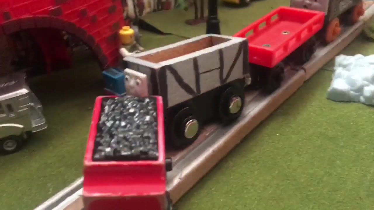 James in a mess wooden crash remakes | Thomas wooden Railway - YouTube