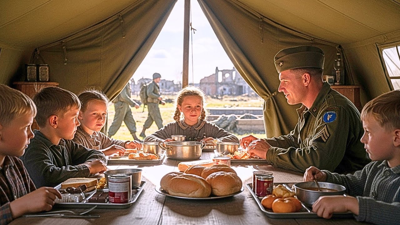 German Children Cried with Joy When American Soldiers Shared Their Rations