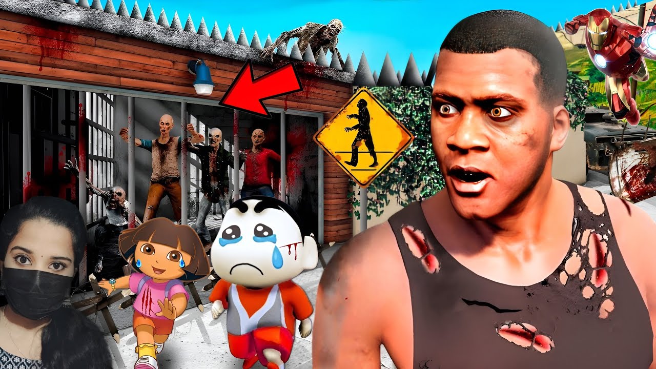 Franklin Upgrading His House In to Zombie Base (Iron Man & Dora) - GTA5 #149