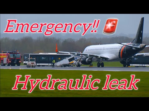 EMERGENCY Hydraulic leak!! TITAN E190 - Manchester airport.