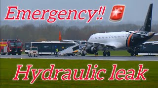 Emergency Hydraulic Leak Titan E190  Manchester Airport