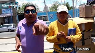 Recorriendo el Tianguis de las Vías en San Pedro Cholula.