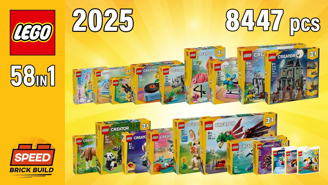 All LEGO Creator 3in1 2025 (58in1)[8447 pcs] Step-by-Step Building