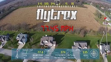 DJI Phantom 2 Vision Plus -Top Speed 77.45MPH Flytrex Dashware