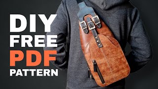 Free Pattern⭕️Leather Sling crossbody bag✌️tutorial⭕️آموزش و الگوی رایگان کیف اسلینگ چرمی