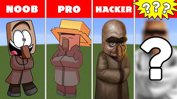 Pixel Art (NOOB vs PRO vs HACKER vs GOD) Villager in Minecraft