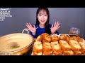 치즈폭탄 돈까스 20피스와 크림스프 먹방 Korean mukbang eating show