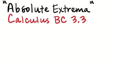 Absolute Extrema