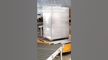 online  pallet wrapping machine with conveyor   #wrappingmachine #conveyor #palletwrappingmachine