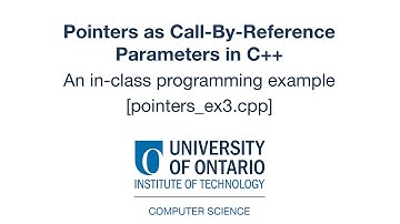 Pointers as Call-By-Reference Parameters in C++
