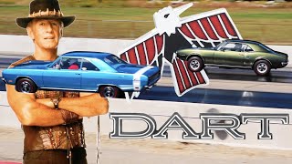 1968 Firebird Ram Air II vs 1969 Dart GTS 340  STOCK DRAG RACE