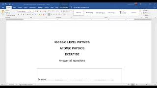 Exercise Atomic physics question 1 Cambridge IGCSE Physics