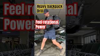 Heavy backpack drill - feel powerful rotation #discgolf