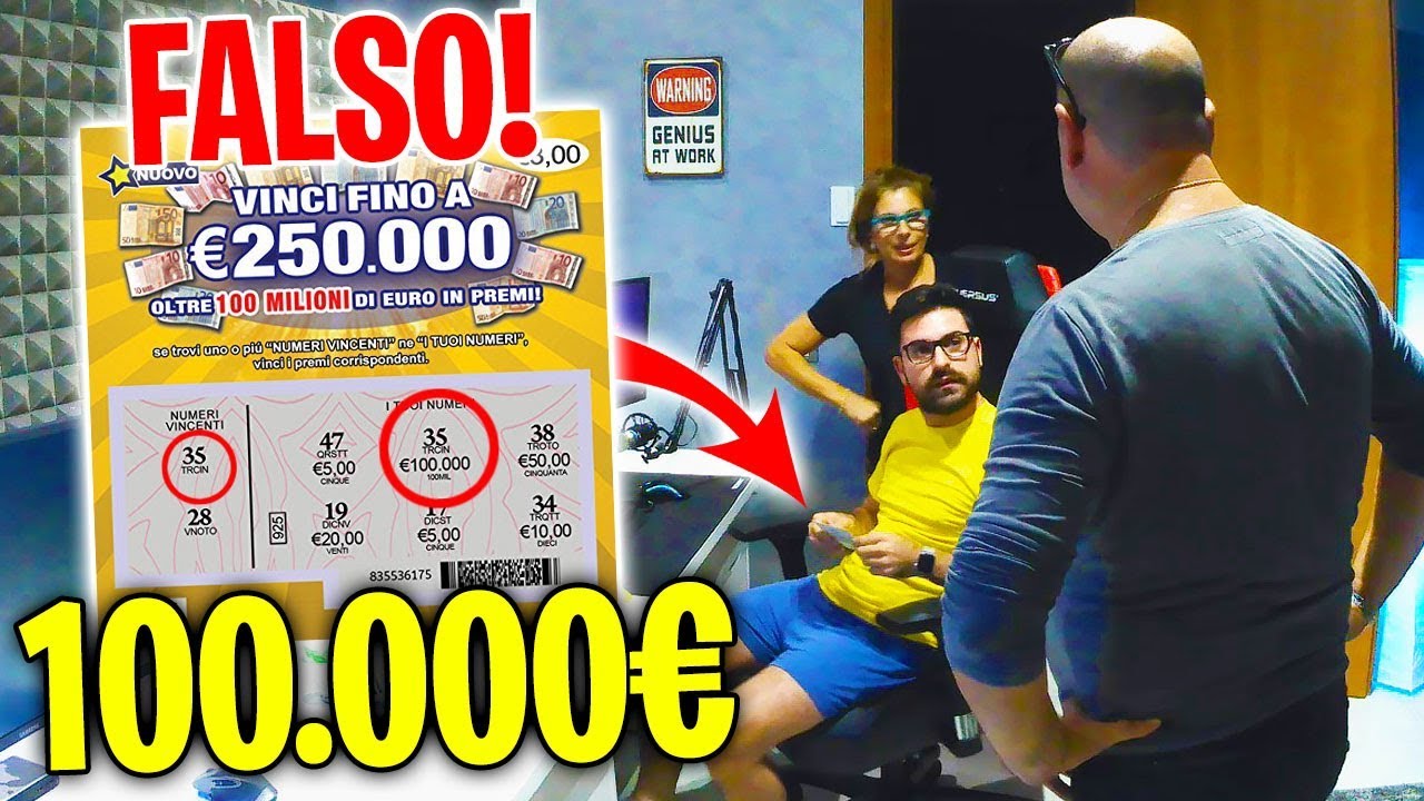 GRATTA E VINCI FALSO!! SCHERZO AI MIEI GENITORI *100.000€ VINTI* 