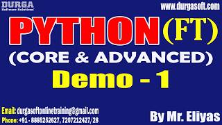 PYTHON (Fast Track) tutorials || Demo - 1 || by Mr. Eliyas On 25-03-2026 @10PM (IST)