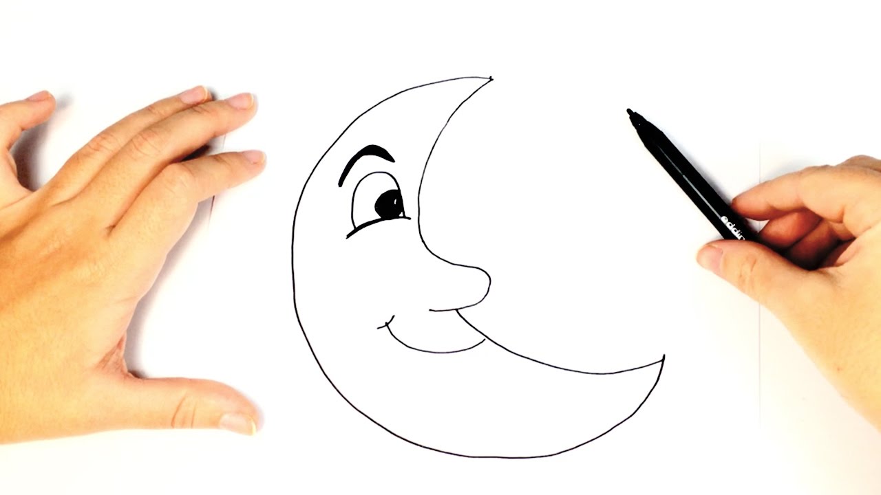 How to Draw a The moon for easy and step by step - YouTube