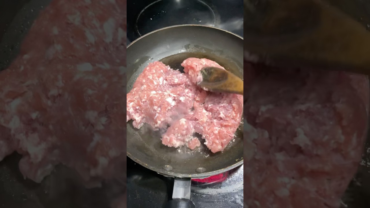 Stir Frying Lean Ground Pork for Protein 