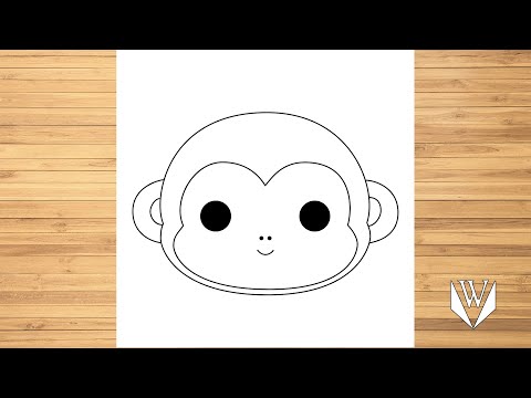 Как нарисовать милый обезьяна лицо шаг за шагом, Easy Draw | Скачать бесплатно раскраски
