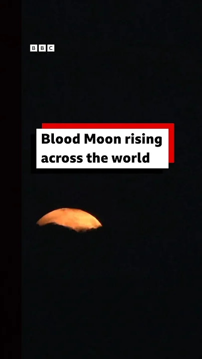 Blood Moon rising across the world. #Moon #BBCNews #Shorts