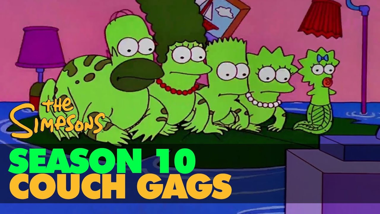 The SIMPSONS 4K Season 10 BEST COUCH GAG COMPILATION YouTube