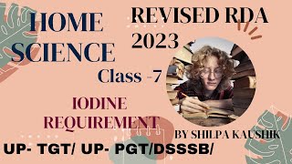 REVISED RDA 2023 | IODINE REQUIREMENT | BY SHILPA KAUSHIK | UPTGTuptgt DSSSBctet homescience