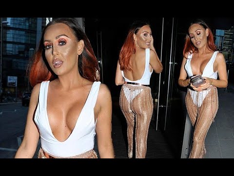Laura Simpson exhibits her bust in a bodysuit on night out