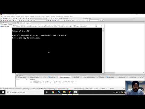 Module 13 - One's Complement Operator practical in code blocks in 'C'