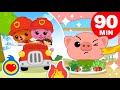  firefighters to the rescue   more nursery rhymes  kids songs 90 min  plim plim