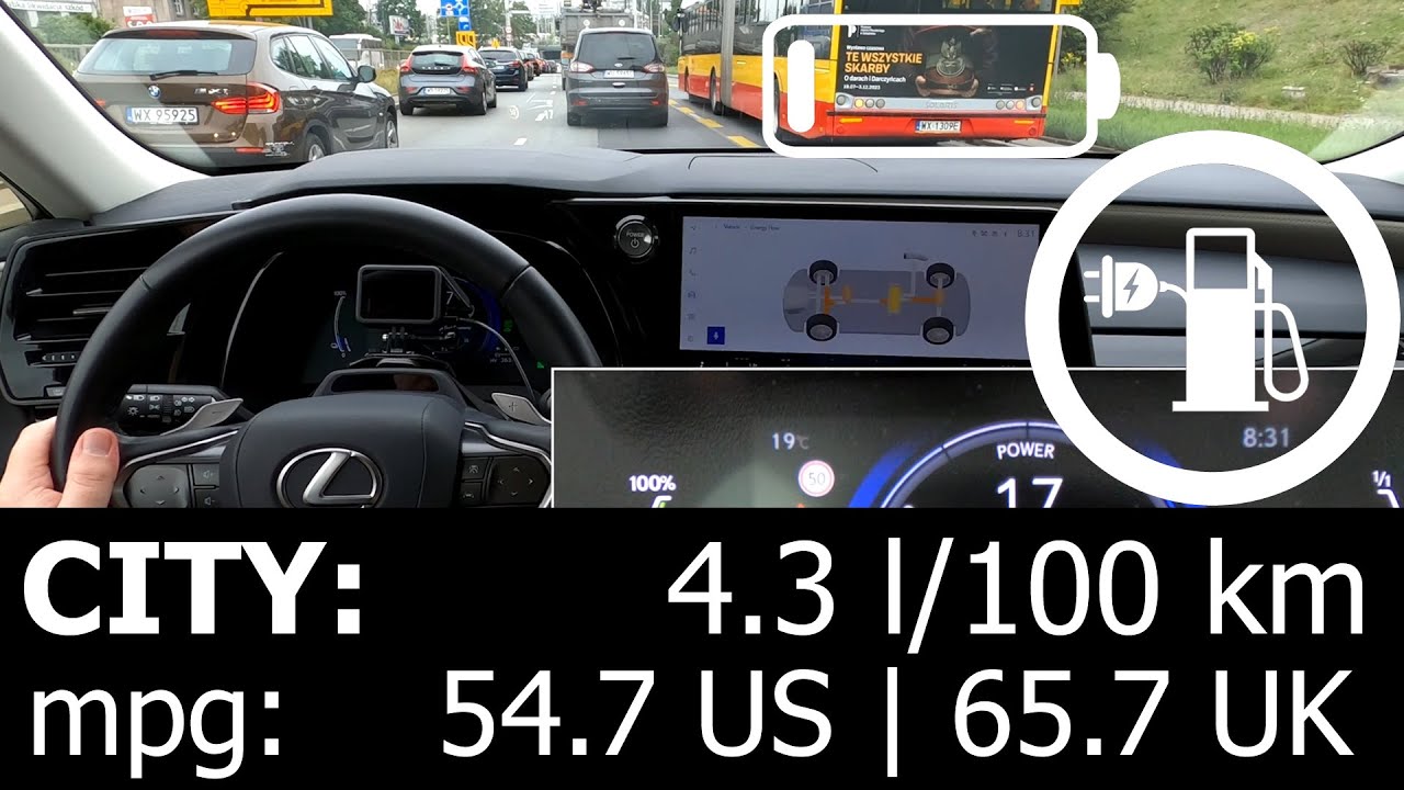 Lexus RX 450h+ CITY fuel consumption economy real test mpg l/100 km PHEV traffic discharged battery
