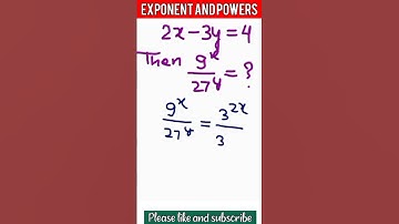Exponent And Powers ! SSC CGL CHSL MTS GD !#maths #shorts