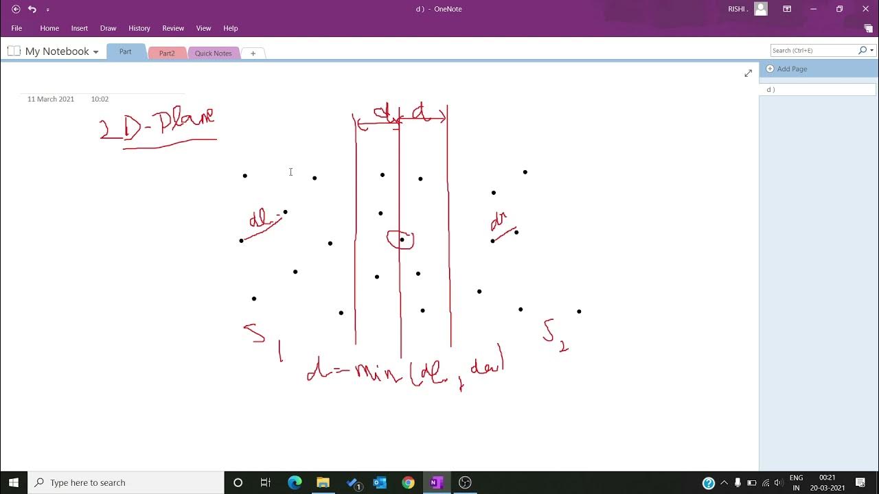 Distance between Closest Pair Of Points algorithm - YouTube