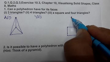 Q.1,Q.2,Q.3,Exercise 10.3, Chapter 10, Visualising Solid Shapes, Class 8, Maths