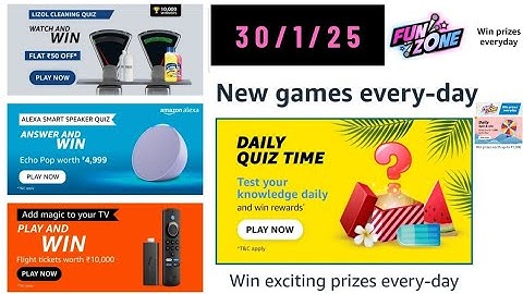 Amazon Quiz Answers Today 30 January 2025 || Amazon Quiz Today || Amazon Daily Quiz Answers Today 30